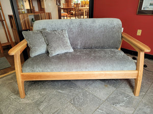 Birch wood loveseat couch by Hardwood Artisans. Handmade in VA from the Linnaea collection. Located in Culpeper, VA.