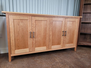Custom cherry wood Craftsman style cabinet. Made by Hardwood Artisans in Virginia.
