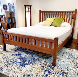 Beautiful Handmade Craftsman Queen Bed in Quarter Sawn White Oak with English Oak oil. Located in Elkwood, Va.