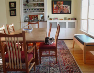 Highland Table featured w/ Artisan Chairs and Window Bench in Natural Cherry with Contrasting Accents in kitchen/dining area