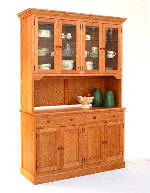 Shaker Bradlee Sideboard shown with a Custom Hutch in Natural Cherry from sustainable foresting companies in North America