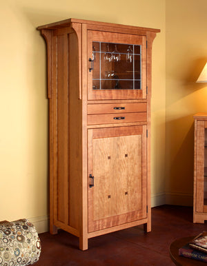 Craftsman Wine Cabinet in Natural Cherry by Hardwood Artisans a bespoke furniture maker in Virginia, Maryland & Washington DC