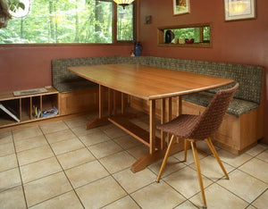 Arts and Crafts Table shown w/ Custom Banquettes in Natural Cherry, Luxury Apartment, Condo, Cottage, Home, House Furniture
