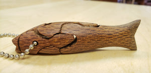 Chapman Wood Fish Key Ring made in USA at Hardwood Artisans in Charlottesville, Virginia