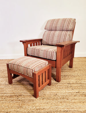Morris Chair and Footstool made in USA at Hardwood Artisans in Culpeper, Virginia