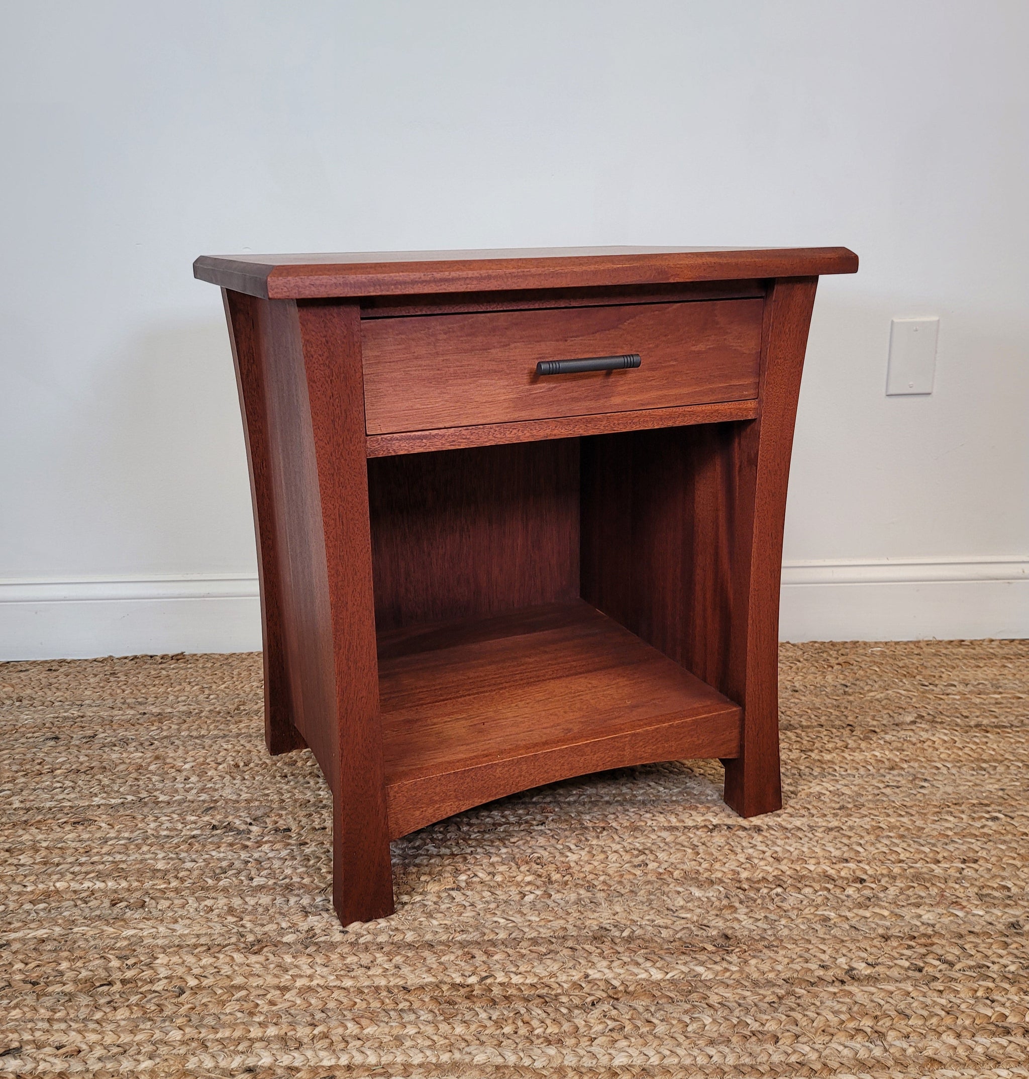 Baton Rouge nightsand in Mahogany made by hand in Arlington, VA