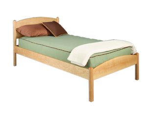 Twin Rhianna Bed in Maple illustrating custom hardwood bedroom furniture Made in the USA by Hardwood Artisans for Oakton, VA