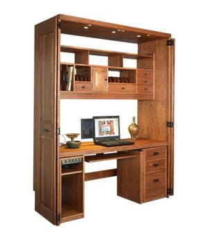 Computer Workstation in Cherry with Mahogany Wash for your office or den, custom made furniture in the Washington DC area