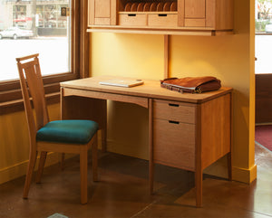 Susan Desk shown w/ Susan Hutch home office work station furniture by Hardwood Artisans in VA, Maryland, & Washington DC