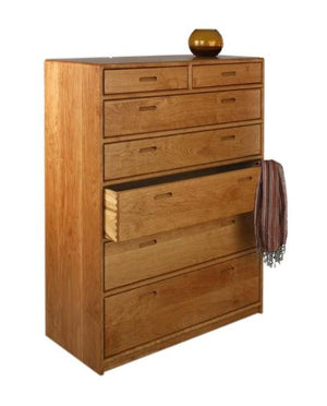 Contemporary 5-Drawer Chest Dresser available in assorted hardwoods displays a modern bedroom furniture by Hardwood Artisans