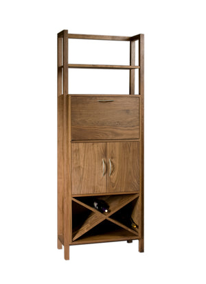 Modern Wine Tower American Made to Order in birch, maple, cherry, mahogany, curly maple, red or 1/4-sawn white oak hardwoods