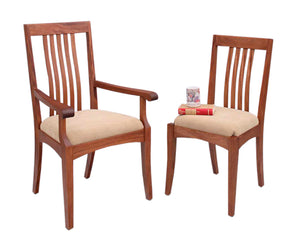 Middleburg Chair shown as side or arm chair in Mahogany with wood or upholstery seat for dining room, hallway, parlor seating