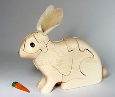 Chapman Puzzle Rabbit in Maple made in USA at Hardwood Artisans in Arlington, Virginia