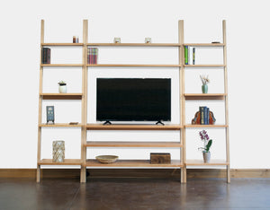 Leaning Bookcase Entertainment Center