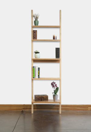 Leaning Bookcase is a perfect addition to any living space, handcrafted and made to order in various hardwoods in the DC area