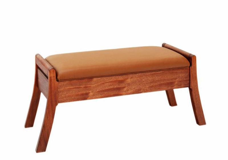 Artisan Window Bench in Mahogany custom handmade kitchen/hallway furniture Made in Virginia by Hardwood Artisans near Reston