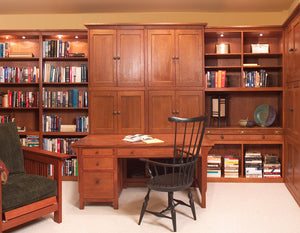 Office Built-Ins by Hardwood Artisans feature quality solutions w/ lumber from sustainable foresting companies near Burke VA