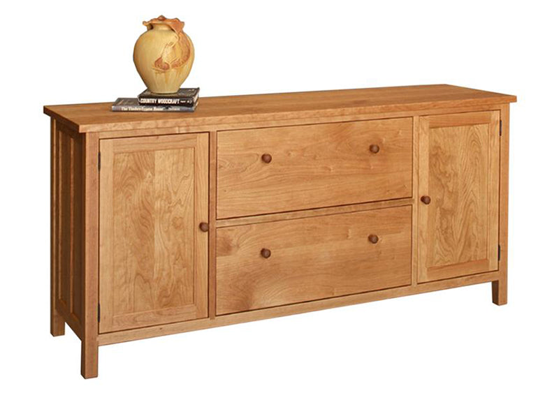 Craftsman Credenza w/ 2 deep file drawers and 2 side cabinets for executive/home office furniture handmade near Purcellville