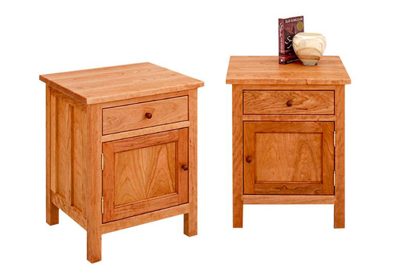 Craftsman Parmet with Door in Natural Cherry 1-Drawer Nightstand cabinet style bedroom furniture item by Hardwood Artisans
