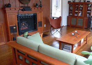 Fireplace Mantel with shelf - custom made to match Hardwood Living Room Furniture in Virginia, Maryland and Washington DC