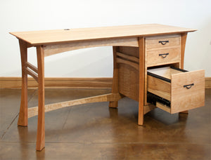 Waterfall Desk is designed & handcrafted w/ Amish joinery techniques & hand-finished business/home office furniture in VA