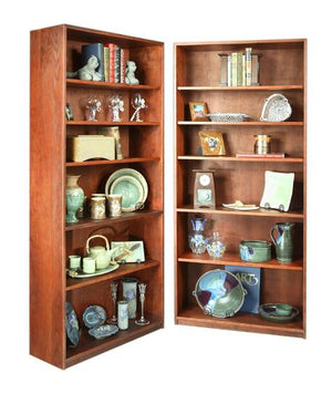 Basic Bookcase in Cherry with Mahogany Wash by Hardwood Artisans have solid wood shelves for organizing or displaying items