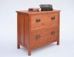 Craftsman Lateral File Cabinet w/ 2 drawers, Solid Office Furniture for document storage in various hardwoods & finishes