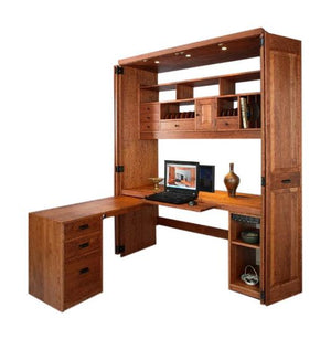 Computer Workstation with L-shaped desk option for your office, handmade furniture available in Virginia, Maryland and DC
