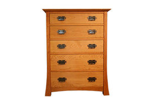 Glasgow 5 Drawer Chest in Natural Cherry, bedroom suite dresser Made in America, by Hardwood Artisans for Spotsylvania County