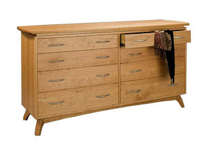 Linnaea 8-drawer Dresser in Natural Cherry, Made in Virginia, bespoke bedroom suite by Hardwood Artisans for Sperryville VA