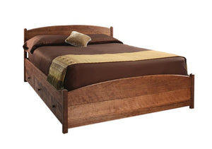 Rhianna Bed in Cherry with Mahogany Wash custom hardwood bedroom furniture Made in America by Hardwood Artisans for Aldie VA