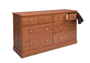 Shaker Four over Four Dresser in Mahogany solid wood bedroom furniture by Hardwood Artisans accessible near Olney Maryland