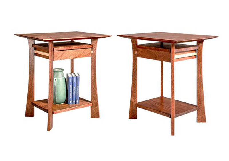 Waterfall Nightstands in Mahogany with Maple Accents by Hardwood Artisans is bedroom furniture bedside stand near Great Falls