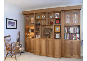 Library Wall Bed bedroom furniture and desk option in assorted hardwoods custom made by artisans in the Virginia Commonwealth