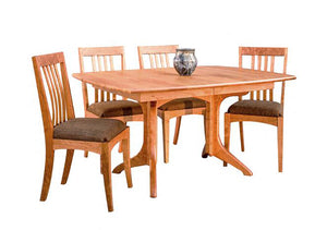 Middleburg Table/extension table shown with Middleburg Chairs in Natural Cherry, a fine Dining furniture by Hardwood Artisans