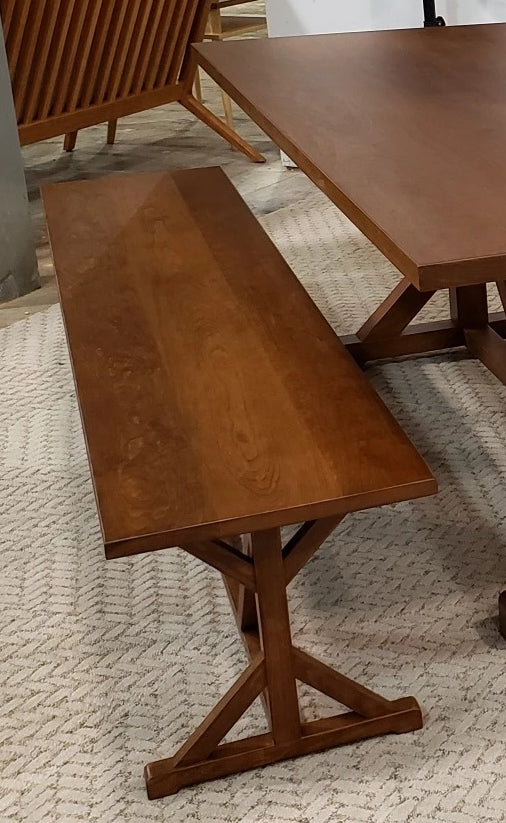 Farm Bench custom handcrafted kitchen or hallway Americana furniture Made in the USA by Hardwood Artisans near Springfield VA