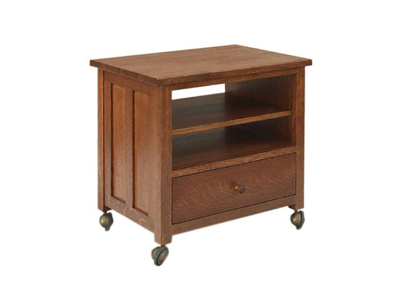 Printer Cart shown in 1/4-sawn White Oak w/ English Stain, a mobile printer stand, furniture for office, den or small areas