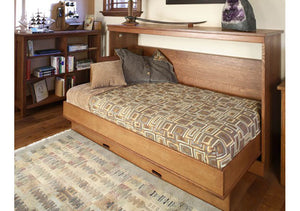 Side Panel Wall Bed opens from the side, solid wooden bedroom furniture, in Virginia near Washington DC, Maryland, Shown open