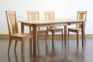 Susan Dining Chair shown with Table quality made-to-last dining furniture handmade by Hardwood Artisans in the Metro DC area