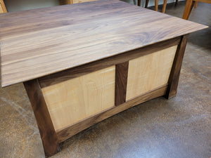 Walnut Map Chest with Curly Maple sides.