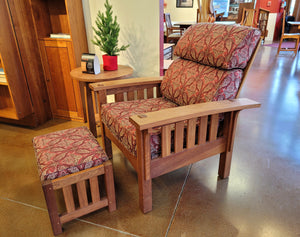 Morris Chair with Footstool (Ruby Slipper) - Sale Item
