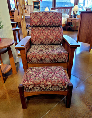 Morris Chair with Footstool (Ruby Slipper) - Sale Item