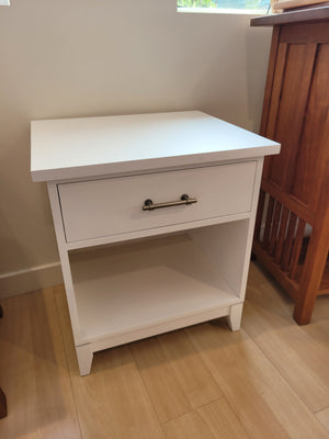 Modern Nightstand in Birch with White Lacquer Made in Culpeper, VA