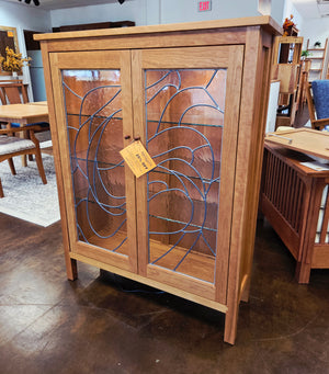 Craftsman Library with Art Glass (Cherry) - Sale item