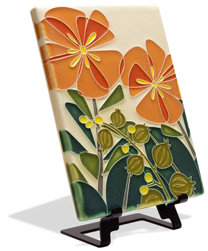 Motawi Art Tile - 6x8 Blossom Bliss Orange