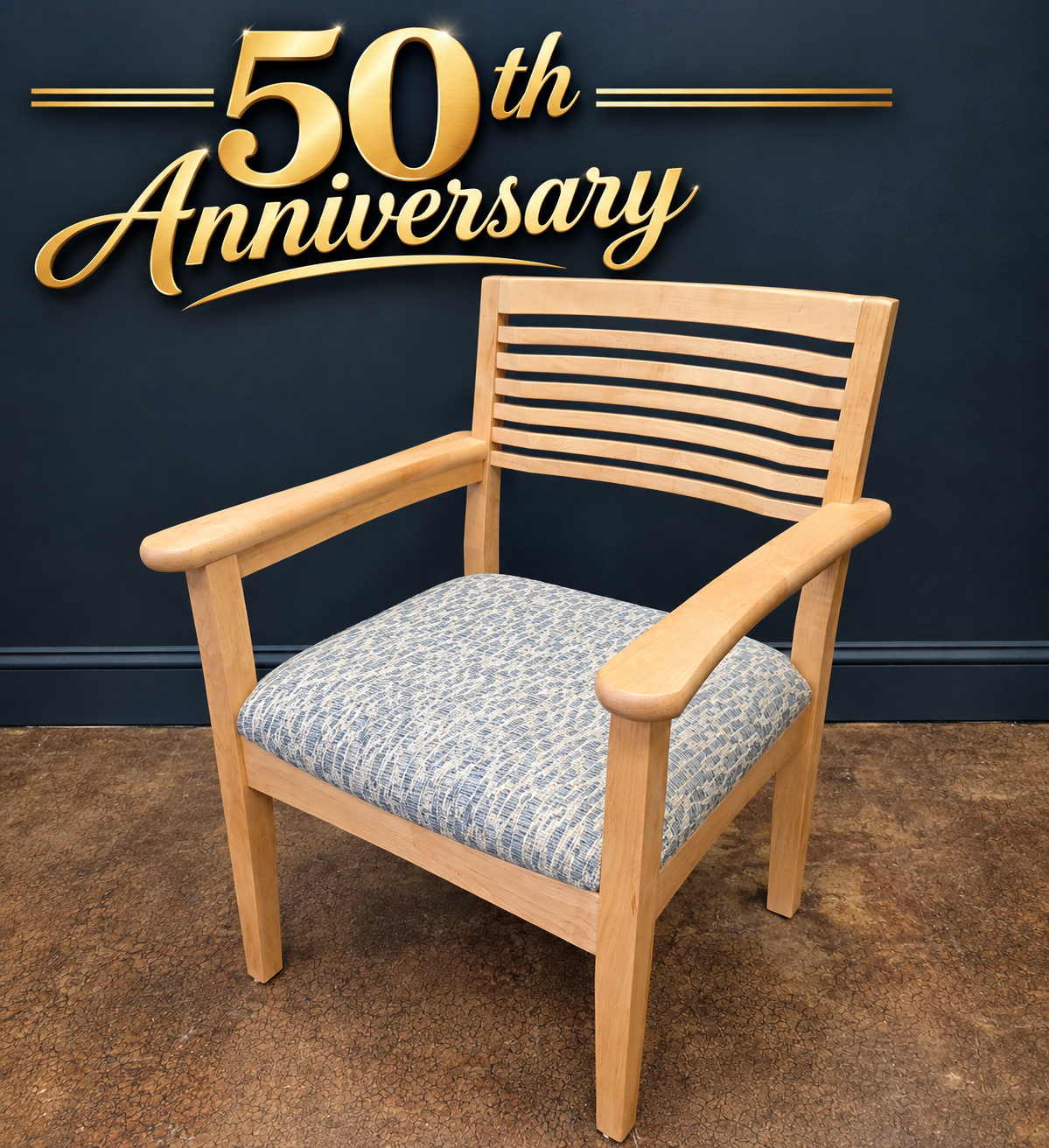Pair of solid maple Beehive Arm Chairs with animal-print upholstered seats by Hardwood Artisans.