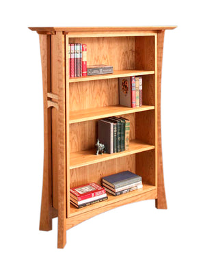Waterfall Bookcase in Cherry is heirloom quality furniture made to order using Amish joinery techniques by Hardwood Artisans