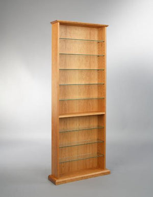CD Bookcase for media storage, living furniture in red oak, birch, maple, cherry, mahogany, curly maple & 1/4 sawn white oak