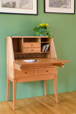 Simply Beautiful Secretary Natural Cherry Desk w/ tapered legs and 4-drawers Made in Virginia, near Maryland & Washington DC