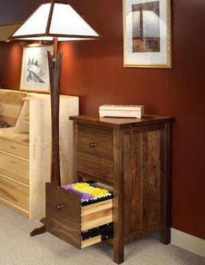 Craftsman 2-Drawer Deskmate in Walnut, heirloom quality office furniture, crafted w/ Amish joinery techniques near Bowie, MD